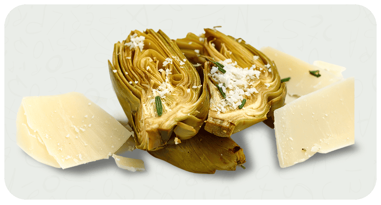 Carciofi ripieni con formaggio e erbe aromatiche.