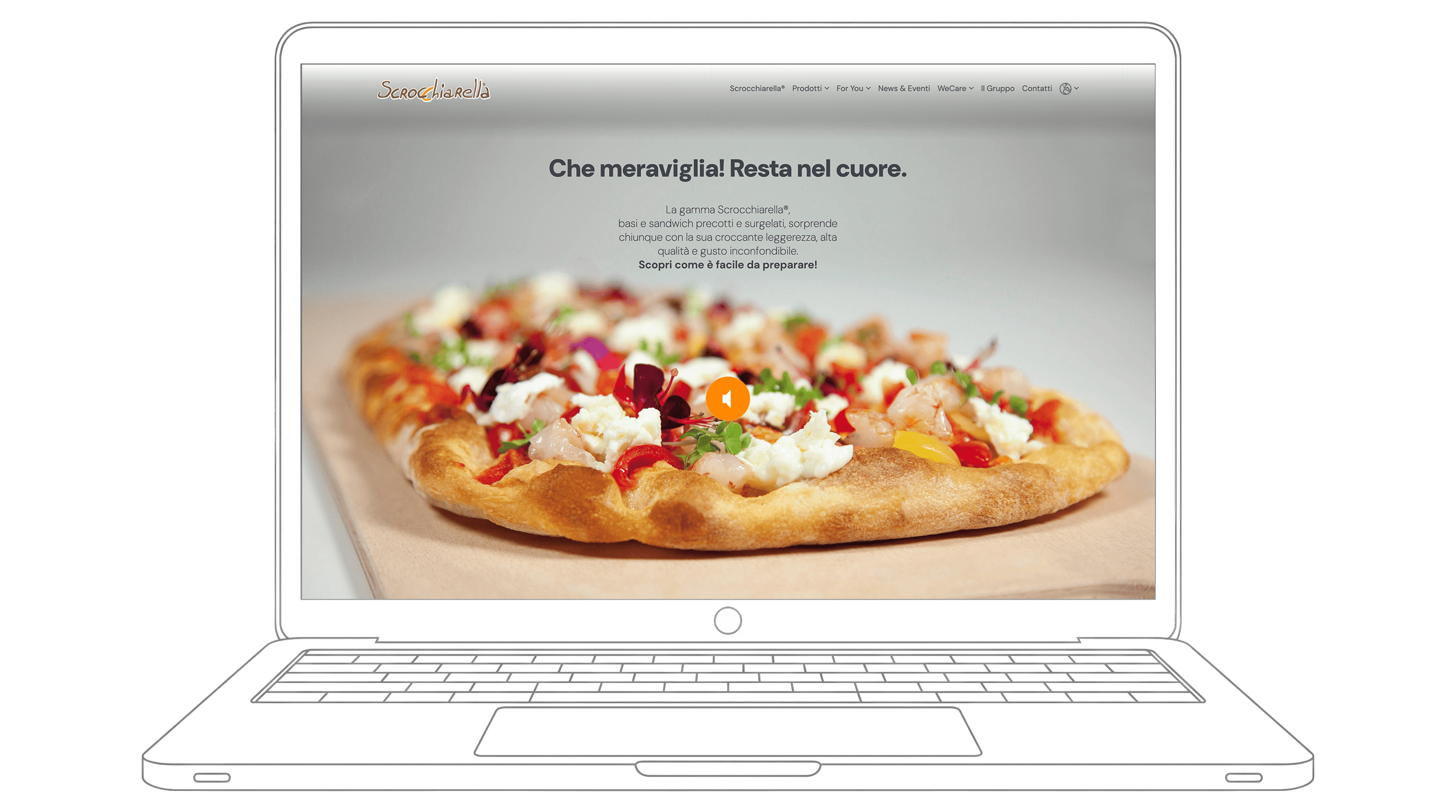 Pizza Scrocchiarella con formaggio e ingredienti freschi.