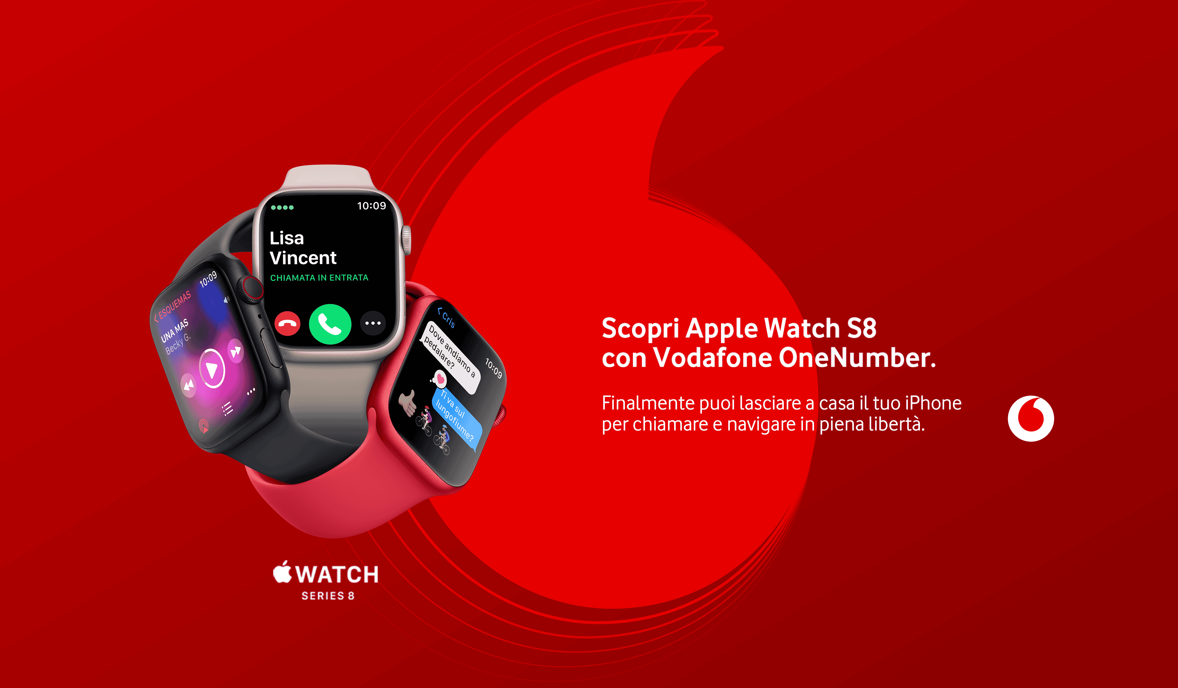 Apple Watch S8 con Vodafone, chiamate e navigazione in libertà.