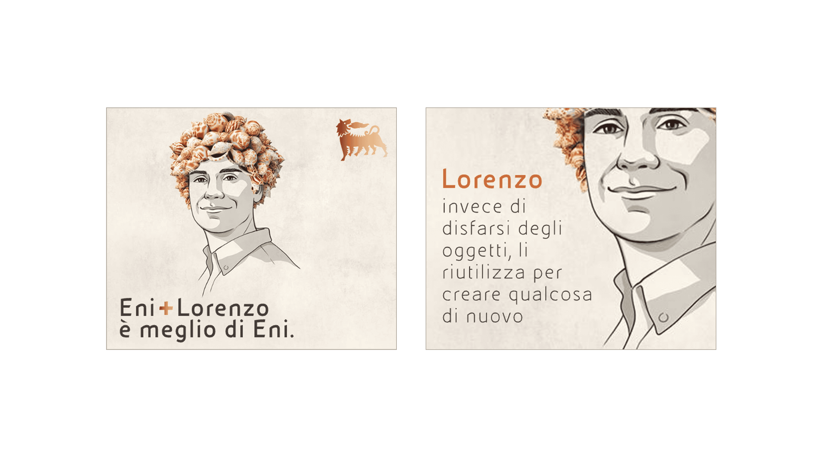 Ritratto di Lorenzo con testo su riutilizzo di oggetti per creare qualcosa di nuovo.
